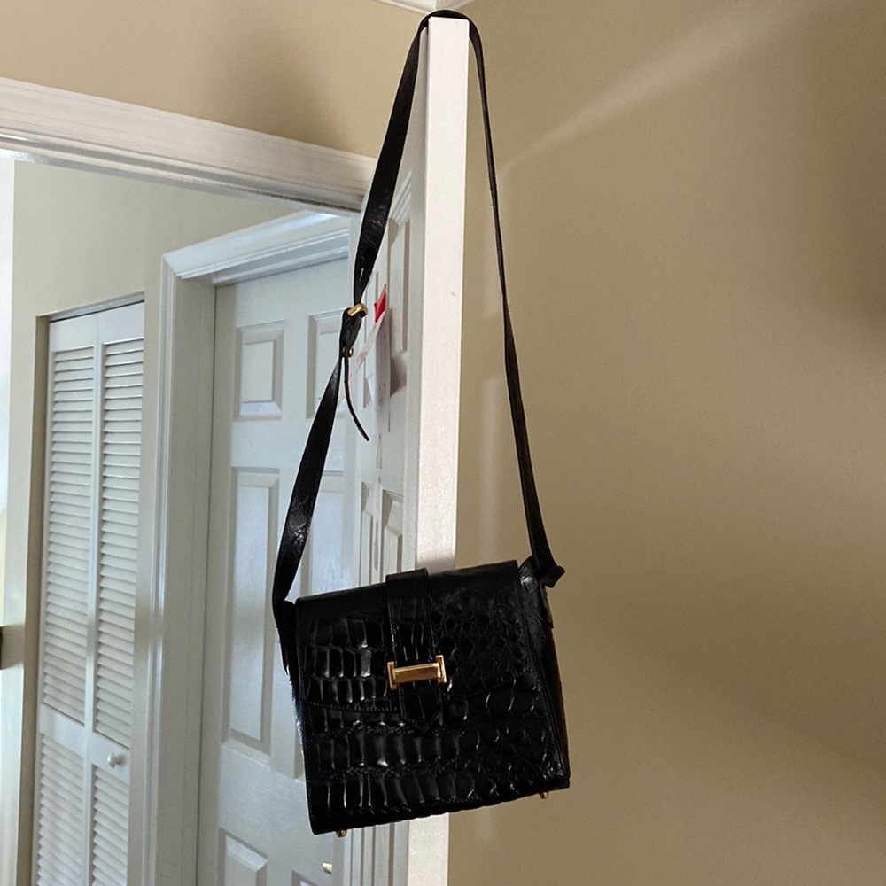 Lord and Taylor black genuine leather